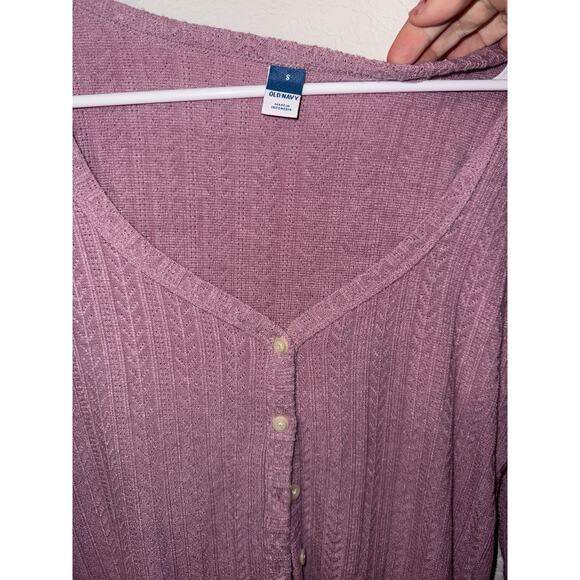 Old Navy Women Ribbed Sweater V Neck Cardigan Lavender Size Small - Picture 2 of 3